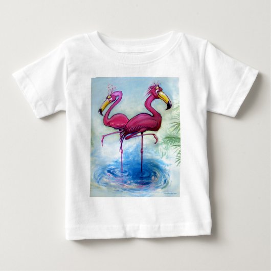 T-shirt Pour Bébé Flamants roses (Devant)