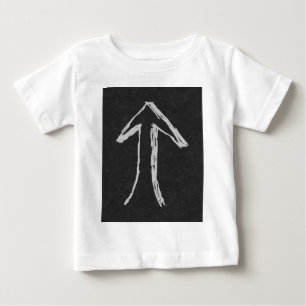 T-shirt Pour Bébé Flèche se dirigeant. Gris sur le fond foncé