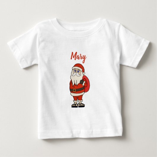 T-shirt Pour Bébé Flèches de Noël du Père Noël sur mesure (Devant)