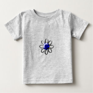 T-shirt Pour Bébé Fleur argentée en pierre bleue