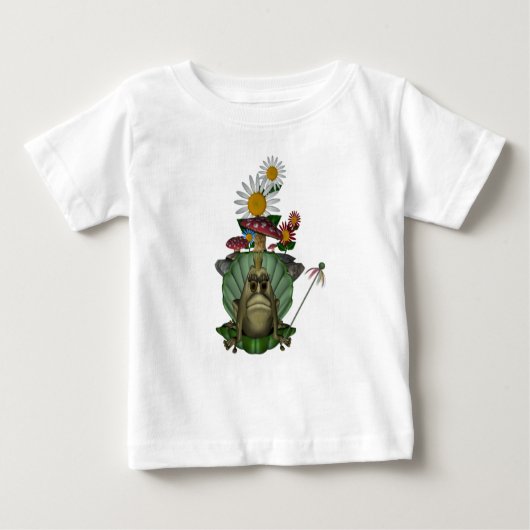 T-shirt Pour Bébé Fleur de champignons de la princesse grenouille  (Devant)