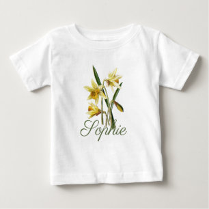 T-shirt Pour Bébé Fleur de jonquille vintage/victorienne Personnalis