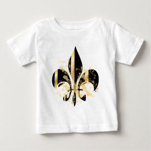 T-shirt Pour Bébé Fleur de Lis noir et or