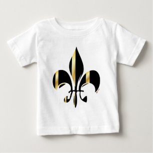 T-shirt Pour Bébé Fleur de Lis noir et or