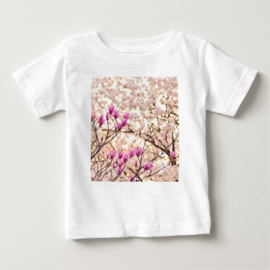 T-shirt Pour Bébé Fleur de printemps rose pourpre en floraison (Devant)