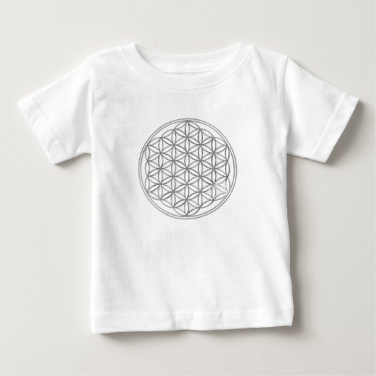 T-shirt Pour Bébé Fleur de Vie / argent (Devant)