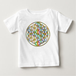 T-shirt Pour Bébé Fleur de Vie / Blume des Lebens - or coloré