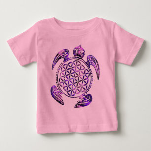 T-shirt Pour Bébé Fleur de vie / Blume des Lebens - violet de tortue