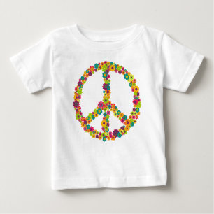 T-shirt Pour Bébé Fleur des signes de paix hippie