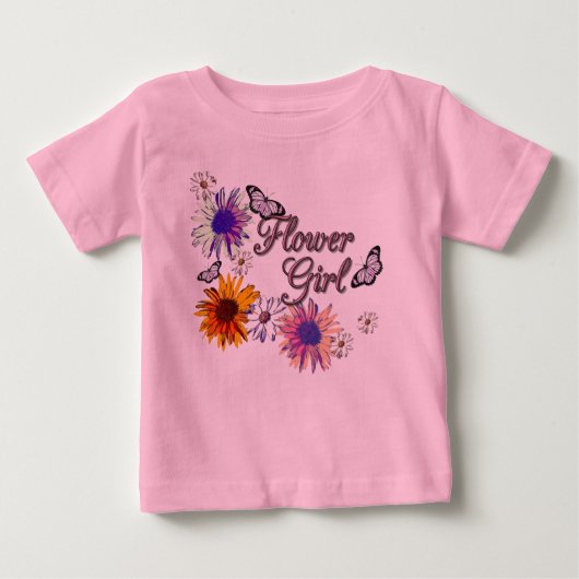 T-shirt Pour Bébé Fleur fille (Devant)