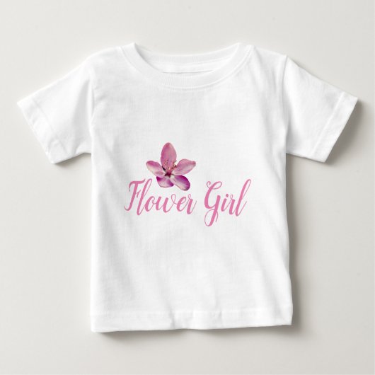 T-shirt Pour Bébé Fleur mariage Fille Fleurs roses Ruffle Tee (Devant)