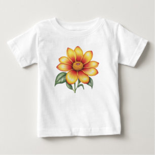 T-shirt Pour Bébé Fleur orange