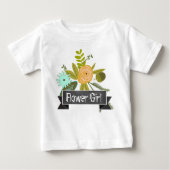 T-shirt Pour Bébé Fleur Retro Mint Mariage de tableau de bord (Devant)