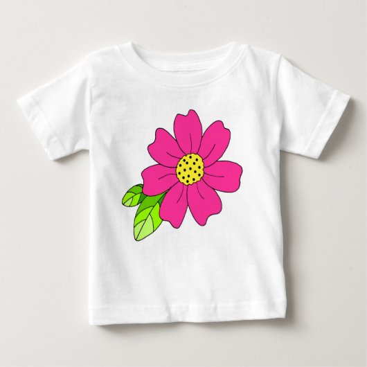 T-shirt Pour Bébé Fleur rose chaud (Devant)