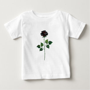 T-shirt Pour Bébé Fleur rose noire