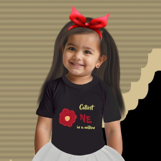 T-shirt Pour Bébé Fleur rouge