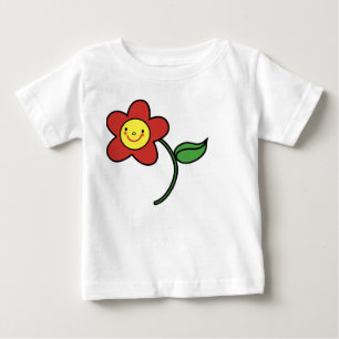 T-shirt Pour Bébé Fleur rouge de sourire de KRW