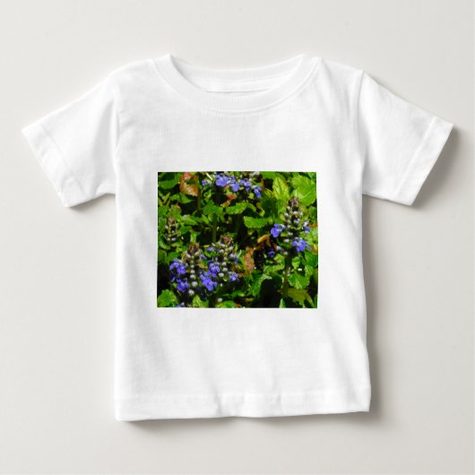 T-shirt Pour Bébé Fleur violette et abeille boursouflante (Devant)