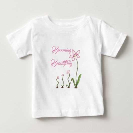 T-shirt Pour Bébé Fleurir Joli chemise fleurie en pleine croissance (Devant)