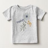 T-shirt Pour Bébé Fleurs botaniques jaunes jaunes bleu printemps (Devant)