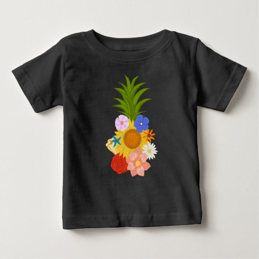 T-shirt Pour Bébé Fleurs d'ananas (Devant)