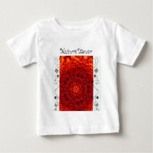 T-shirt Pour Bébé FLEURS DE DAHLIA ROUGE, Abstrait Amoureux de la na