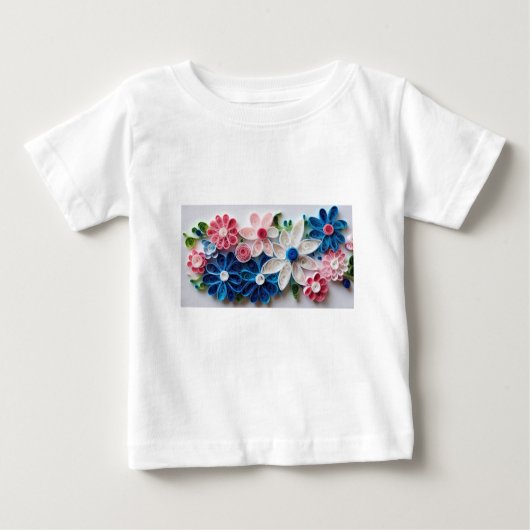 T-shirt Pour Bébé "Fleurs de découpe de papier lunaire" (Devant)