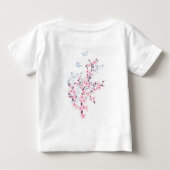 T-shirt Pour Bébé Fleurs florales de cerisier rose blanc (Dos)