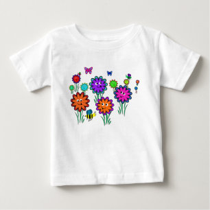 T-shirt Pour Bébé Fleurs heureuses de bébé