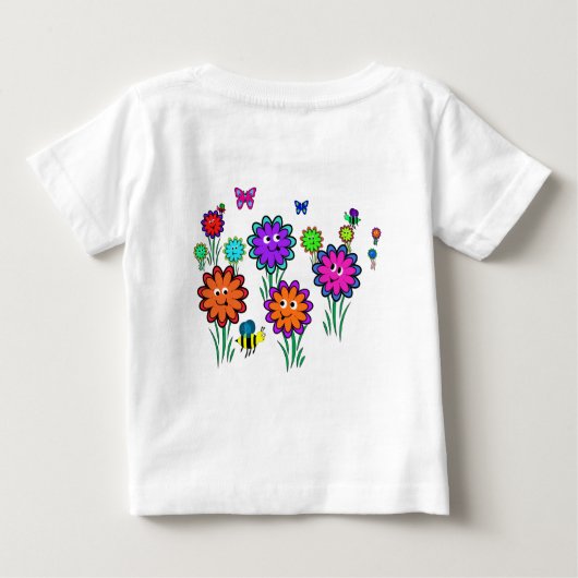 T-shirt Pour Bébé Fleurs Joyeuses Bébé (Dos)