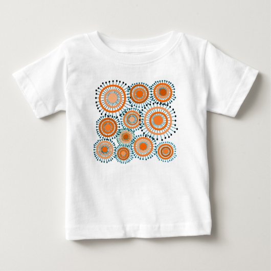 T-shirt Pour Bébé Fleurs orange (Devant)