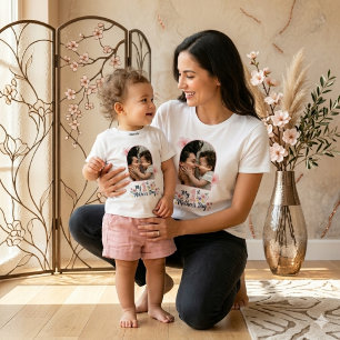 T-shirt Pour Bébé Fleurs roses - 1er anniversaire de maman - souveni