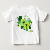 T-shirt Pour Bébé Fleurs vertes (Devant)
