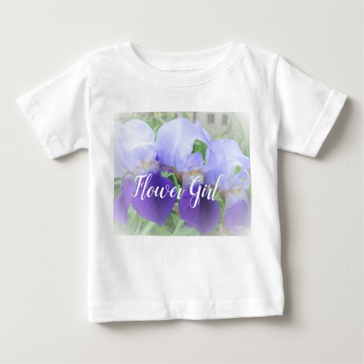 T-shirt Pour Bébé Fleurs violettes Fleur Fille Ruffle Tee (Devant)