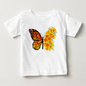 T-shirt Pour Bébé Flower Butterfly with Yellow California Poppy (Devant)