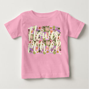 T-shirt Pour Bébé Flower power bébé t-shirt rose attitude bohème