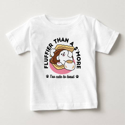T-shirt Pour Bébé Fluffier Tha’more - Chien mignon et Pun de dessert (Devant)