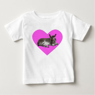 T-shirt Pour Bébé Foie d'âne dans le grand coeur rose