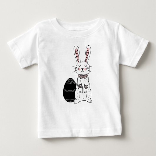 T-shirt Pour Bébé Folk Lapin Lapin Lapin Bébé T-Shirt (Devant)