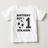 T-shirt Pour Bébé Football 1er anniversaire (Devant)