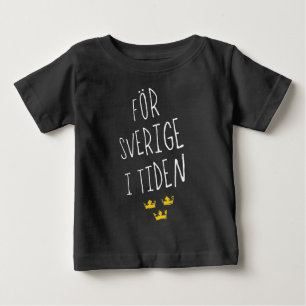 T-shirt Pour Bébé För Sverige i Tiden Suédois Moto Tee - shirt