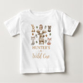 T-shirt Pour Bébé Forêt de Moose moderne Un 1er anniversaire (Devant)