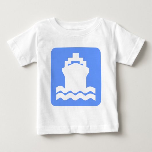 T-shirt Pour Bébé Forme du navire - Bleu bébé (Devant)