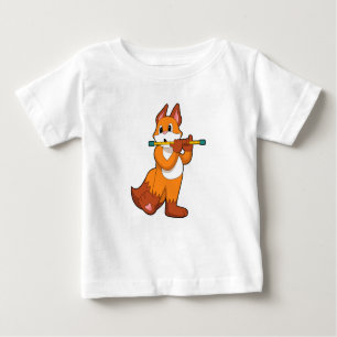 T-shirt Pour Bébé Fox à la musique avec Flute.PNG