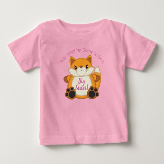 T-shirt Pour Bébé Fox Baby shower rose (Devant)