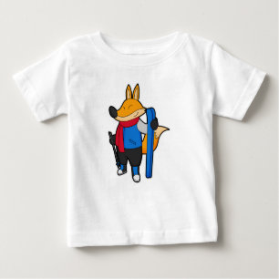 T-shirt Pour Bébé Fox en ski avec ski