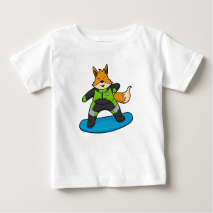 T-shirt Pour Bébé Fox en Snowboard avec Snowboard