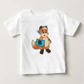 T-shirt Pour Bébé Fox with Nightcap (Devant)