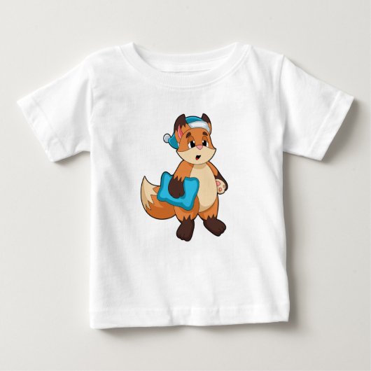 T-shirt Pour Bébé Fox with Nightcap (Devant)