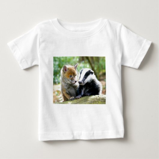 T-shirt Pour Bébé Foxcub & Badger Cute ! (Devant)